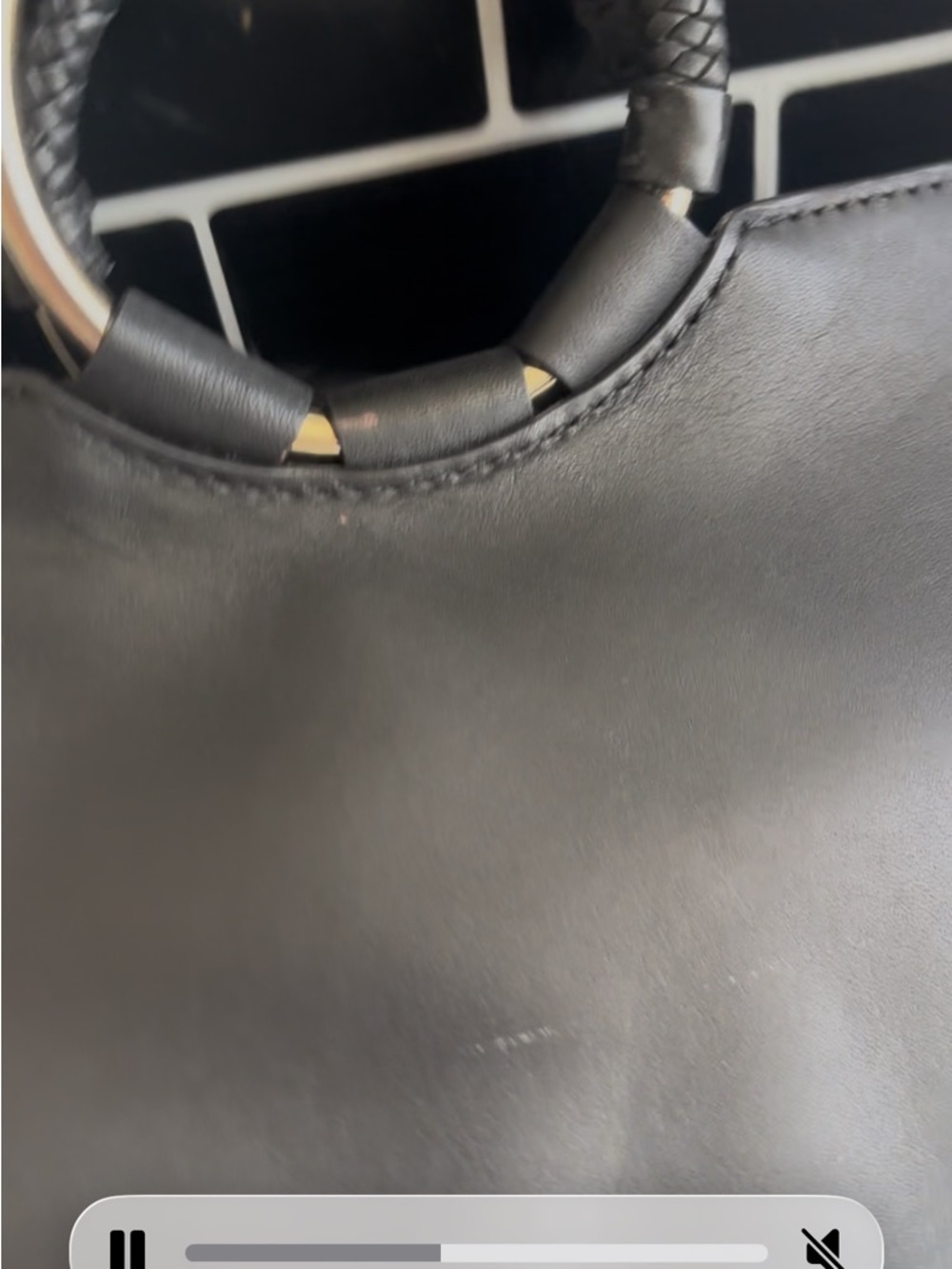 henri bendel Black Leather Ring-Handle Satchel with Gold Hardware - Picture 12 of 14